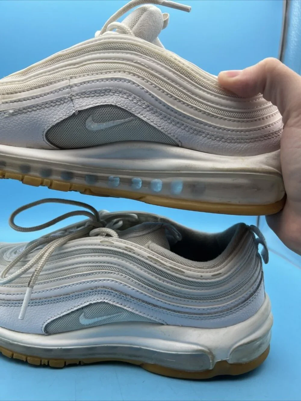 Men’s Nike Sneakers Air Max 97 ‘White / Gum’ Size 9 EUC DJ2740–100